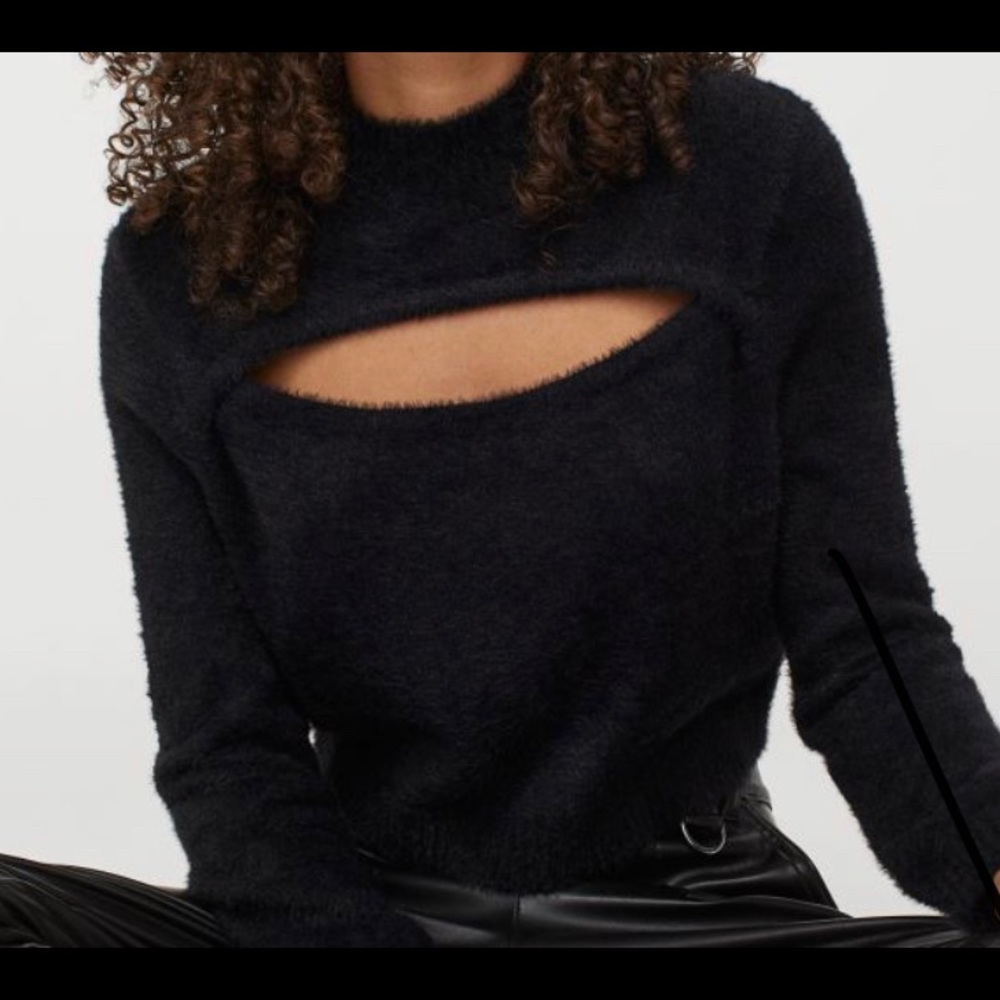 H&M Black Cut Out Sweater